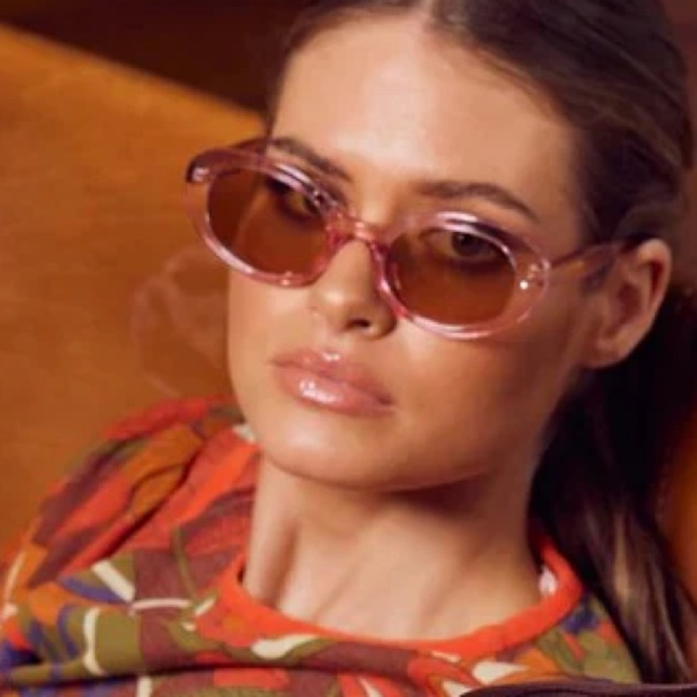 New Reality 👓 Transparent Pink 🩷Tinted Shaken Not Stirred🍸 Ladies Sunglasses
